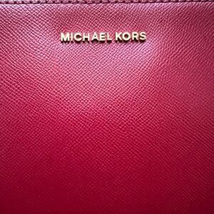 Michael Kors Jet Set Saffiano Leather Merlot East West Crossbody Satchel